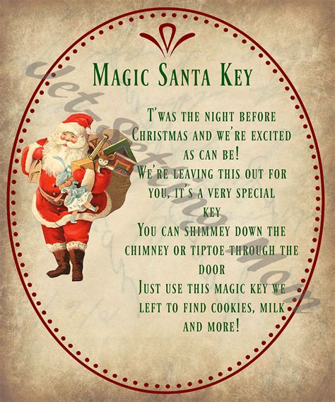 Free Printable Santa S Magic Key Poem Printable